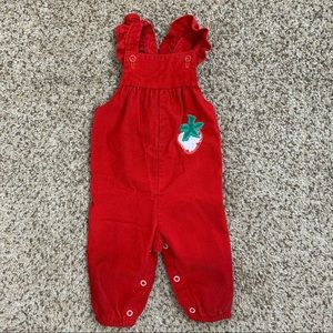 Vintage Health Tex red corduroy jumper with a strawberry